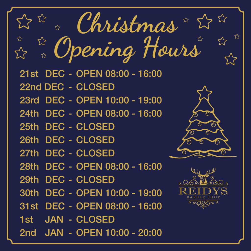 Reidys Barber Shop Opening hours Post (2)